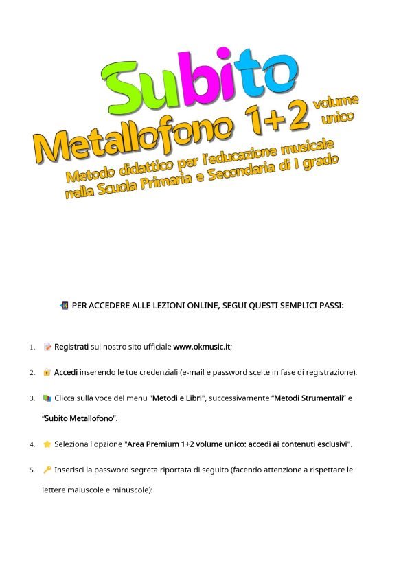 🏷️ Subito Metallofono 1+2 Volume Unico: Metodo Facile e Progressivo per Bambini e Ragazzi con Spartiti e Basi Musicali Online - immagine 4
