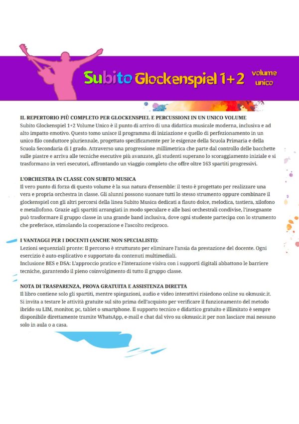 🏷️ Subito Glockenspiel 1+2 Volume Unico: Metodo Facile e Progressivo per Bambini e Ragazzi con Spartiti e Basi Musicali Online - immagine 10