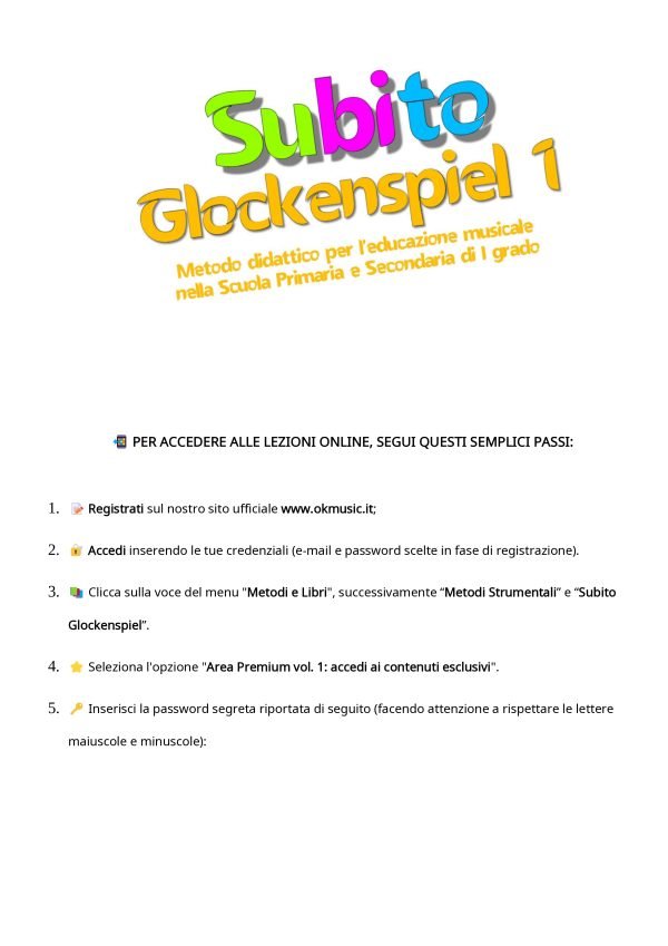 🏷️ Subito Glockenspiel Vol. 1: Metodo Facile per Bambini con Spartiti e Basi Musicali Online - immagine 4