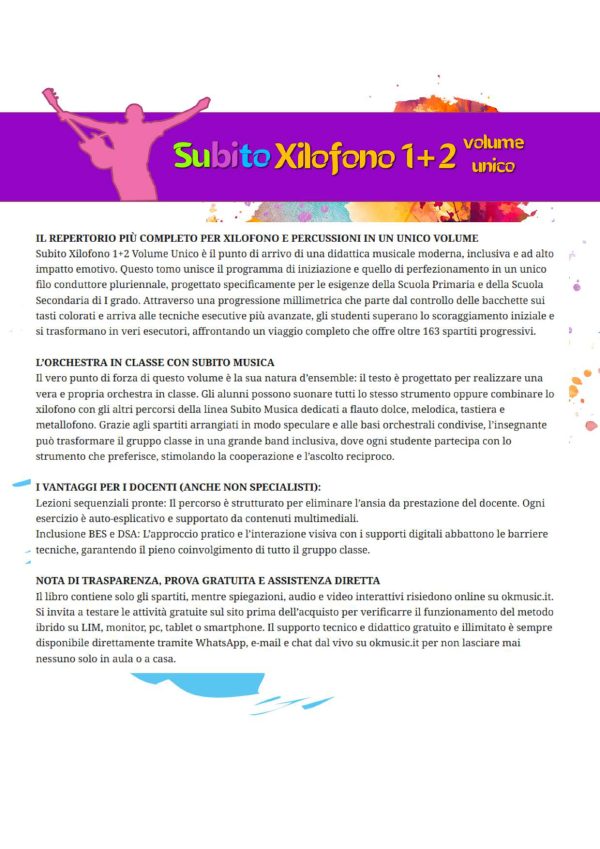 🏷️ Subito Xilofono 1+2 Volume Unico: Metodo Didattico per l'Educazione Musicale nella Scuola Primaria e Secondaria di I Grado - immagine 11
